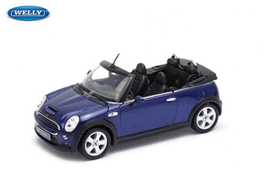 Welly 1/24 Mini Cooper S Cabrio 2003 Blue